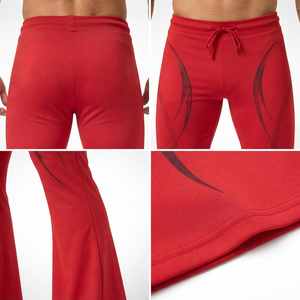 <b>Men</b> Printed Drawstring Waist Yoga Leggings Flare Leg Gym Workout Tights 100% Polyester Quick Dry <b>Men</b> <b>Base</b> <b>Layer</b> Sports <b>Pants</b> - Product Image 6