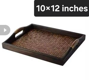 Natural Wooden Jewelry <b>Tray</b> Handcrafted Wood <b>Breakfast</b> <b>Tray</b> Rustic Dining Table Organizer Kitchen Bathroom Dishwasher Safe Home - Product Image 6