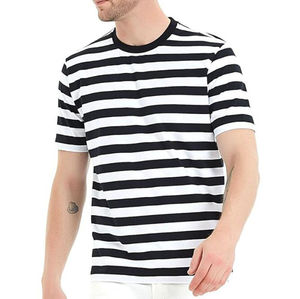 เสื้อยืดแขนสั้นลายทางผู้ชายคอลเลคชั่นซัมเมอร์ใหม่ คอกลม สปอร์ต แคชชวล ฟิตเนส คุณภาพดีที่สุดในราคาที่สมเหตุสมผล - Product Image 4