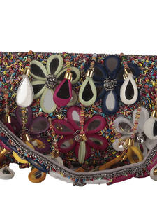 Ethnic <b>Suede</b> <b>Tassel</b> Beading Clutch Purse for Bridal Women Wedding Party Use Indian Handmade Eco-Friendly Fashion - Product Image 2