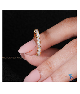 Anillo de Eternidad con Diamantes Brillantes Marquise y Redondos para Mujer, Ajustable, Brillante, de Plata de Ley 925, Elegante, Regalo de Joyería - Product Image 6