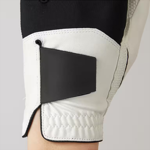 Guante de golf de cuero PU en blanco y negro, antideslizante, para mano derecha, unisex, deportivo. - Product Image 5