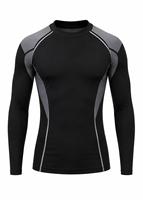 Vêtement de sport pour homme tendance à manches longues, anti-UV, à séchage rapide, en polyester et élasthanne écologiques, color-block, idéal pour les activités de plein air