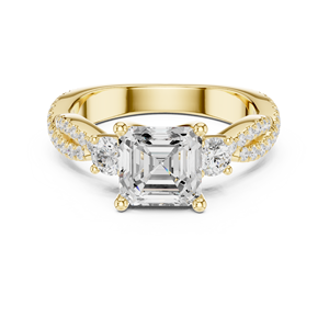 แหวนเพชรทรง Asscher แบบฝังหนามเตย ดีไซน์เนอร์ออกแบบ ทองคำแท้ 14K ได้รับการรับรองจาก GRA เหมาะสำหรับเป็นของขวัญในงานปาร์ตี้-วันครบรอบ - Product Image 3