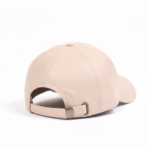 Gorra de Béisbol Ajustable de Cuero de Gamuza Beige Premium Personalizada, Gorra Deportiva Suave Minimalista para Hombre y Mujer - Product Image 4