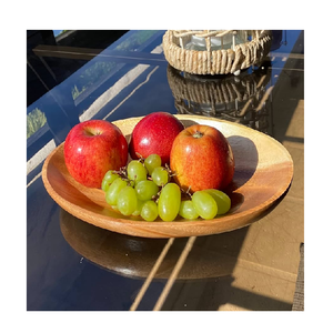 Bol à fruits en bois d'acacia, bols à salade rustiques pour la table, utilisation décorative - Product Image 4