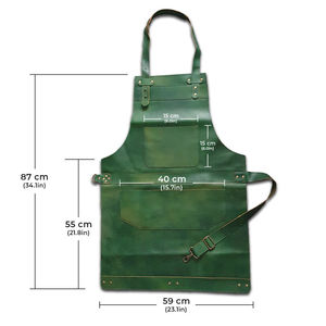 Overol de Trabajo Unisex de Cuero Genuino HARAZ INTERNATIONAL, Verde, con Tirantes Ajustables, Resistente a la Abrasión, Diseño Reforzado - Product Image 2