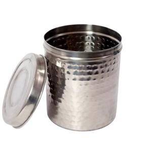 Wholesale 3 Piece Set Stainless Steel Hammered Finish <b>Kitchen</b> <b>Storage</b> Canisters With Airtight Lids Multipurpose Food <b>Storage</b> Jar - Product Image 2