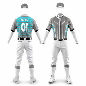 Tenues de baseball personnalisées en polyester grande taille, motifs imprimés écologiques, vêtements de sport pour adultes, uniformes d'équipe - Product Image 4