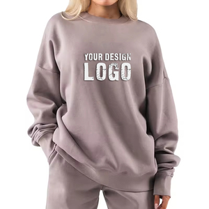 เสื้อฮู้ดดี้ผู้หญิงไซส์ใหญ่ ผ้าเทอร์รี่ OEM ขายส่ง แบบไหล่ตก กันลม เป็นมิตรกับสิ่งแวดล้อม สวมใส่สบายๆ สำหรับกิจกรรมกลางแจ้ง ผ้าฝ้ายทรงโอเวอร์ไซส์ - Product Image 5