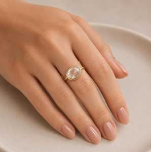 Anillo de Eternidad de Diamantes Cultivados en Laboratorio, Corte Rosa, Ovalado, Oro Sólido de 14K, Certificado IGI, de Lujo, para Mujer, al Por Mayor - Product Image 4
