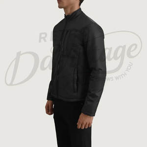 Veste décontractée légère pour homme, coupe ajustée, entièrement zippée, col montant, coupe-vent rembourré, pour l'hiver et l'automne, avec poches - Product Image 5