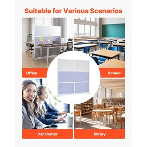 Divisorio per Ufficio 1 Pezzo 178x178 cm, Parete Modulare Divisoria per la Privacy, Divisorio per Stanza in PET Satinato, Postazione di Lavoro Migliorata - Product Image 6