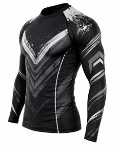 Camiseta Deportiva de Compresión para Hombre, Diseño Atractivo y Energético, Manga Larga, Cuello Redondo, Poliéster/Nailon, Secado Rápido, Antibacteriana - Product Image 4