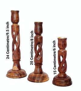 Gabinete de Templo Cilíndrico de Madera de Teca Marrón Tallado a Mano, Decoración para el Hogar, Forma Hexagonal, Ecológico y Duradero, 28x28x50 cm, Aqudus - Product Image 4