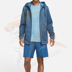 New Design Polyester/Cotton Blend Zipper up Hoodies for Men <b>Thick</b> <b>Fleece</b> Customized Winter 2 Pcs - Product Image 4