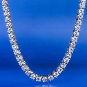 Collier chaîne tennis en or blanc - Product Image 4