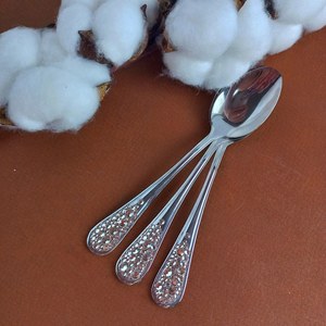 Rhinestone Teaspoon Set of 3 Elegant sparkling spoon for tea or coffee | Gift for Her | Crystal Decor Spoon party decor coffeemu - Product Image 3