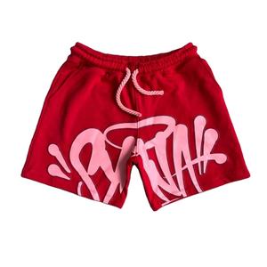 Pantalones Cortos Deportivos Casuales de Verano para Hombre, con Logotipo Personalizado, Cintura Elástica, Estampado Puff, Felpa Francesa, Estilo Urbano, Vintage, para Gimnasio - Product Image 1