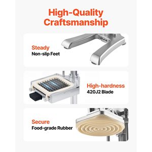 Affettatrice Professionale in Acciaio Inox per Patatine Fritte con 3 Lame Sostituibili da 1/2, 3/8 e 1/4 di Pollice, Taglia Verdure e Frutta - Product Image 5