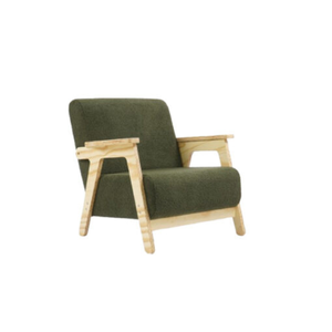 Ensemble de canapés de salon en bois de style mid-century modern avec revêtement vert et table basse ovale incluse - Product Image 4