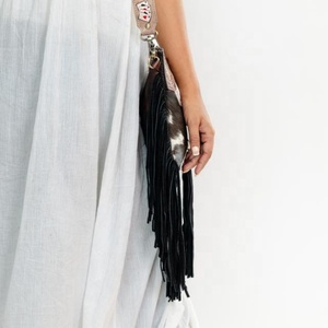 New Handmade Western Stylish Hair On Tooled Cowhide Leather Fringe Purse <b>Boho</b> Unique Deck Of Cards Gambler Cowgirl Crossbody <b>Bag</b> - Product Image 3