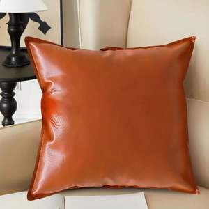 45cm Light Luxury Urban Simulated Leather Throw <b>Pillow</b> Wide Edge Decorative Cushion for <b>Sofa</b> Bed Living Room Modern Home Decor - Product Image 1