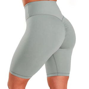 Shorts de sport pour femmes de haute qualité, personnalisés, respirants, à séchage rapide, taille haute, pour le yoga et le cyclisme, élastiques, avec ceinture unie, vente en gros - Product Image 4