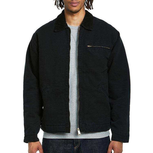 Wholesale <b>Men</b> Clothing High Quality Heavy <b>Canvas</b> Work <b>Jacket</b> Custom Logo Contrast Collar Work Wear <b>Jacket</b> Bomber <b>Jacket</b> <b>Men</b> - Product Image 4