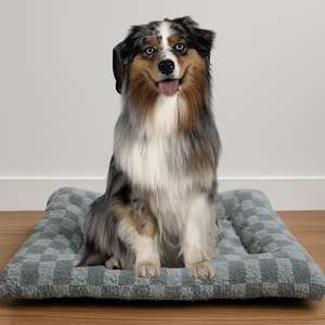 Disponible en gris y marrón, 3 tamaños (S/M/L), cama para perro antideslizante con diseño a cuadros - Product Image 3