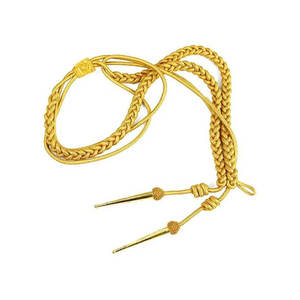 Aiguillette d'épaule personnalisée en cordon tressé avec fixation à crochet et embouts en laiton pour accessoires de tenue formelle de haute qualité - Product Image 3