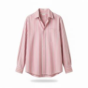 Camisa Casual de Hombre para Otoño, Transpirable, de Manga Larga, con Rayas, Tejido Oxford, Poliéster/Algodón, Cuello Clásico con Botón, Corte Recto - Product Image 6