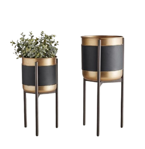 Powder Coated Black Gold Planter Flower <b>Pot</b> Decorative Metal Planter <b>Pot</b> Wedding Decoration Living Room - Product Image 1