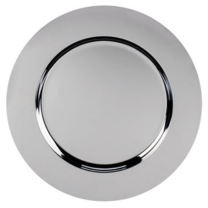 Luxury Round Metal Charger <b>Plate</b> with <b>Stand</b> Silver Polished Finish Modern Design for Tabletop Use Admirable Look Dish & <b>Plate</b> - Product Image 4