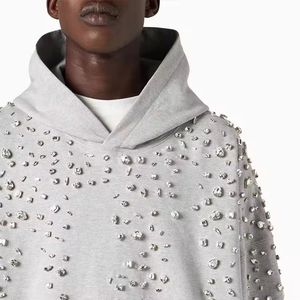 Sudadera con capucha VMen personalizada con pedrería, 460GSM, 100% algodón, forro polar transpirable, logotipo serigrafiado, estilo urbano, efecto ácido. - Product Image 6