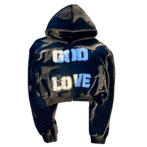 Chaqueta con capucha y cremallera para hombre con logotipo personalizado Sudadera polar con capucha y cremallera completa - Product Image 1