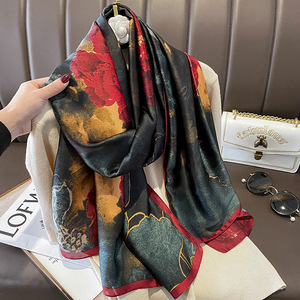 Kneka Elegant Solid Digital Printed 100% Silk <b>Square</b> <b>Scarf</b> for Women All Seasons Multi-Functional Muslim Fashion Accessory - Product Image 5