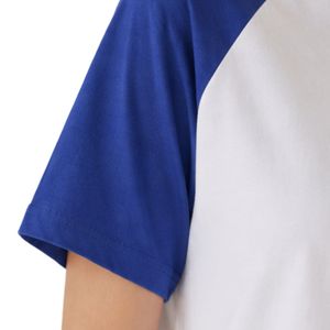 Camiseta Deportiva Personalizada para Mujer, Blanca y Azul Rey, Cuello Redondo, Manga Corta, Algodón Informal, con Logotipo Personalizado, OEM, ODM - Product Image 5