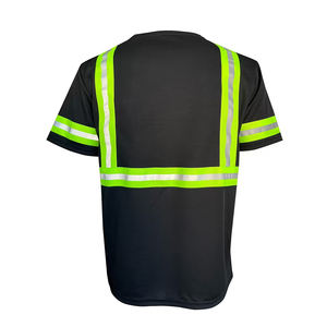 Camiseta de seguridad reflectante de alta visibilidad, personalizada, económica, de manga corta, para trabajo diurno y nocturno. - Product Image 2