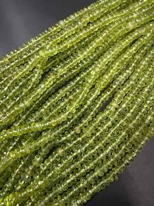 ลูกปัดพลอยเพอริดอทสีเขียวคุณภาพสูงทรงรอนเดลล์ ขนาด 16 นิ้ว ลูกปัดพลอยเพอริดอทธรรมชาติทรงเหลี่ยมขนาด 4.5 มม. สำหรับทำเครื่องประดับ - Product Image 4