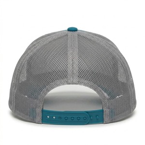 Premium Teal And Grey Trucker Baseball Cap Adjustable <b>Mesh</b> Back Hat Lightweight Breathable Unisex Outdoor Sports Casual Headwear - Product Image 3