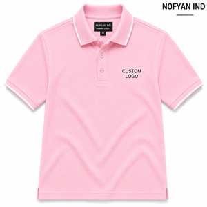 Polo brodé avec logo et étiquette personnalisés, respirant, coupe ajustée, haute qualité, pour homme, idéal pour le golf. - Product Image 1