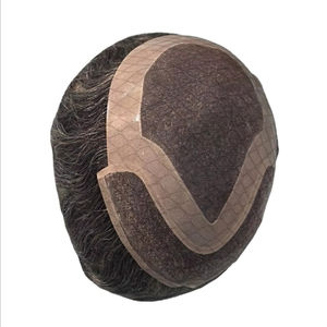 Peluca de Cabello Remy Chino Mono Front Lace Taz de Calidad Premium con Trama Única y Estilos de Ondas Profundas Naturales - Product Image 1