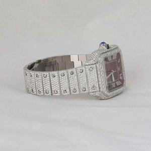 Relojes de Acero de Lujo Personalizados, Relojes Brillantes con Diamantes Completos, Reloj de Moissanita VVS para Hombre de Proveedor Indio - Product Image 3