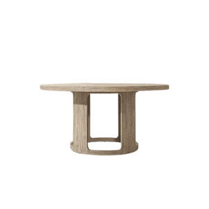 Mesa de Comedor de Jardín Redonda de Teca Sólida, Moderna y de Lujo, con Tablero Grueso y Base Resistente, Ideal para Villas - Product Image 1