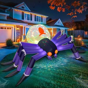8FT ragno di Halloween decorazioni gonfiabili all'aperto 3 colori di rotazione della fiamma LED per giardino giardino prato decorazioni per feste - Product Image 5