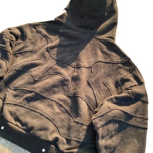 Oversized Unisex Heavyweight Hoodie 500 GSM 100% Cotton Pullover with Acid Wash Distressed Finish and Embroidered <b>Detailing</b> - Product Image 4