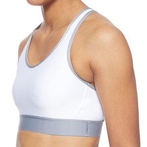 Soutien-gorge de sport blanc à col rond pour femme, séchage rapide, pour yoga, course à pied, fitness, entraînement, crop top respirant, vêtements de sport, tenue de sport - Product Image 3