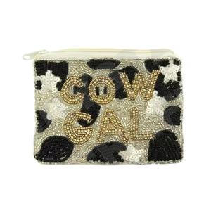 Monedero con cuentas de semillas de vaca Gal, hermoso monedero personalizado con cuentas, monedero para mujer, monedero de moda con - Product Image 1
