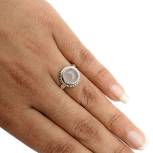 Best Selling 925 Sterling Silver <b>Ring</b> With Round Cut Natural <b>Rose</b> <b>Quartz</b> Gemstone Beautiful Boho Jewelry For Weddings & Parties - Product Image 3